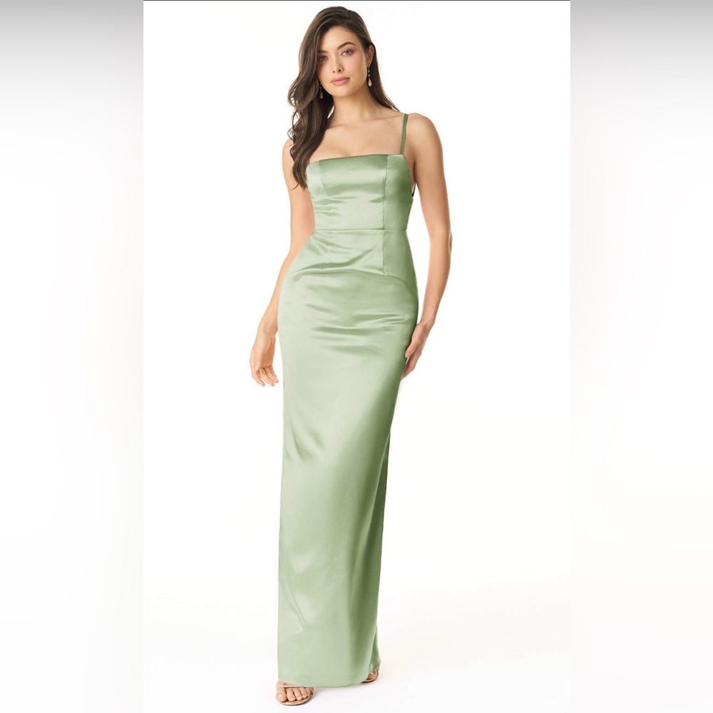 Sage cocktail gown evening long dress